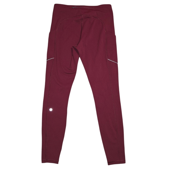 Lululemon Leggings Size 8 Speed Up Tight 28" *Full-On Luxtreme Deep Rouge - Picture 3 of 7